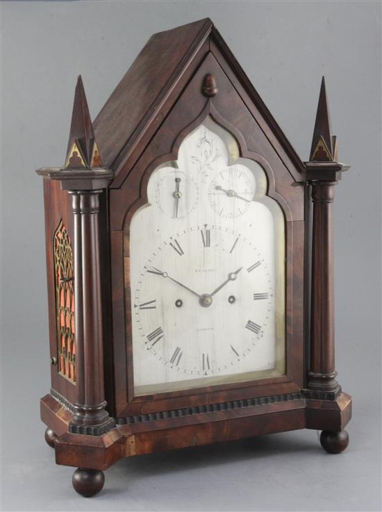 A rare second quarter of 19th century mahogany ting-tang quarter striking bracket clock, John Westlake, height 19in.